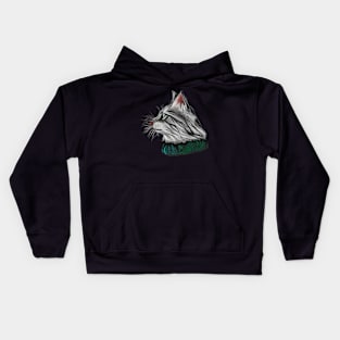 Grey Shorthair Cat Head Art Kids Hoodie